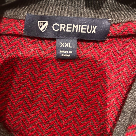 Daniel Cremieux Maroon Half Zip-Up Sweater with Dark Gray Trim - Picture 4 of 10